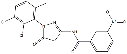 1-(2,3-Dichloro-6-methylphenyl)-3-(3-nitrobenzoylamino)-5(4H)-pyrazolone Struktur