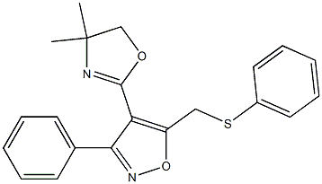 3-Phenyl-4-(4,4-dimethyl-2-oxazolin-2-yl)-5-[(phenylthio)methyl]isoxazole Struktur