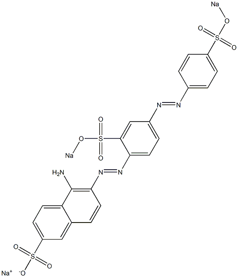 5-Amino-6-[4-[p-(sodiooxysulfonyl)phenylazo]-2-(sodiooxysulfonyl)phenylazo]-2-naphthalenesulfonic acid sodium salt Struktur