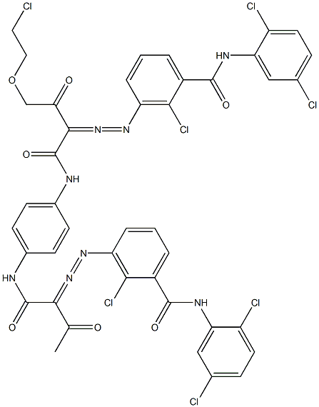 3,3'-[2-[(2-Chloroethyl)oxy]-1,4-phenylenebis[iminocarbonyl(acetylmethylene)azo]]bis[N-(2,5-dichlorophenyl)-2-chlorobenzamide] Struktur