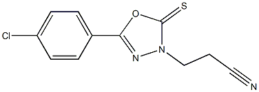 5-(4-Chlorophenyl)-2-thioxo-1,3,4-oxadiazole-3-propiononitrile Struktur