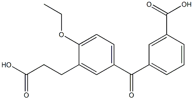 5-(3-Carboxybenzoyl)-2-ethoxybenzenepropanoic acid Struktur