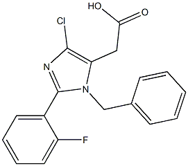 2-(2-Fluorophenyl)-1-benzyl-4-chloro-1H-imidazole-5-acetic acid Struktur