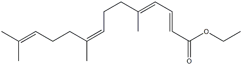 (2E,4E,8Z)-5,9,13-Trimethyl-2,4,8,12-tetradecatetraenoic acid ethyl ester Struktur