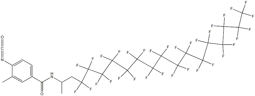 4-Isocyanato-3-methyl-N-[2-(tritriacontafluorohexadecyl)-1-methylethyl]benzamide Struktur