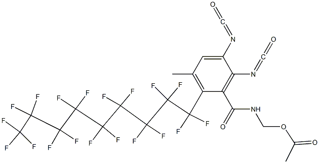 N-(Acetyloxymethyl)-2-(nonadecafluorononyl)-5,6-diisocyanato-3-methylbenzamide Struktur