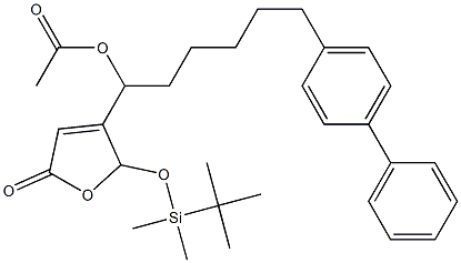 Acetic acid 1-[[2,5-dihydro-5-oxo-2-(tert-butyldimethylsiloxy)furan]-3-yl]-6-(biphenyl-4-yl)hexyl ester Struktur