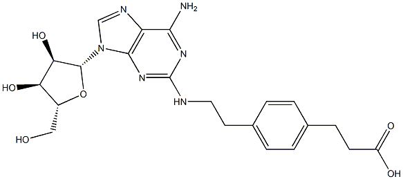 2-[2-[4-(2-Carboxyethyl)phenyl]ethylamino]adenosine Struktur