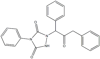 4-Phenyl-1-(1,3-diphenyl-2-oxopropyl)-1,2,4-triazolidine-3,5-dione Struktur