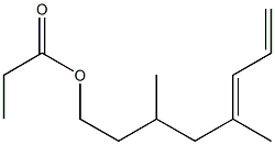 Propionic acid 3,5-dimethyl-5,7-octadienyl ester Struktur