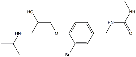 1-Methyl-3-[3-bromo-4-[2-hydroxy-3-[isopropylamino]propoxy]benzyl]urea Struktur