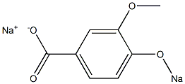 3-Methoxy-4-(sodiooxy)benzoic acid sodium salt Struktur