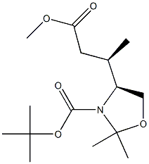 (3R)-3-[(4S)-3-(tert-Butoxycarbonyl)-2,2-dimethyloxazolidin-4-yl]butanoic acid methyl ester Struktur