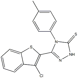 3-(3-Chlorobenzo[b]thiophen-2-yl)-4-(4-methylphenyl)-1H-1,2,4-triazole-5(4H)-thione Struktur