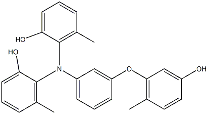 N,N-Bis(2-hydroxy-6-methylphenyl)-3-(3-hydroxy-6-methylphenoxy)benzenamine Struktur