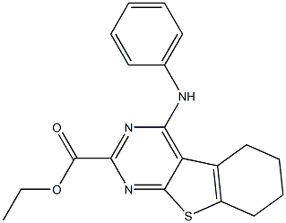 5,6,7,8-Tetrahydro-4-(phenylamino)[1]benzothieno[2,3-d]pyrimidine-2-carboxylic acid ethyl ester Struktur