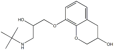 3,4-Dihydro-8-[2-hydroxy-3-[tert-butylamino]propoxy]-2H-1-benzopyran-3-ol Struktur