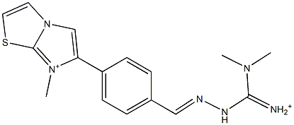 7-Methyl-6-[4-[2-[iminio(dimethylamino)methyl]hydrazonomethyl]phenyl]imidazo[2,1-b]thiazol-7-ium Struktur