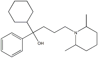 4-(2,6-Dimethyl-1-piperidinyl)-1-cyclohexyl-1-phenyl-1-butanol Struktur