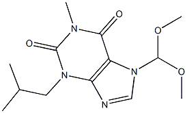 1-Methyl-3-isobutyl-7-(dimethoxymethyl)xanthine Struktur