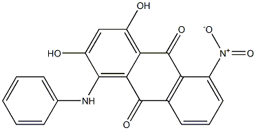 1-Anilino-2,4-dihydroxy-5-nitroanthraquinone Struktur