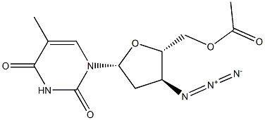 3'-Azido-3'-deoxythymidine-5'-acetate Struktur