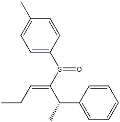 (2S,3E)-2-Phenyl-3-(p-tolylsulfinyl)-3-hexene Struktur