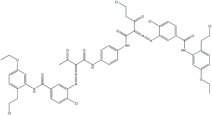 3,3'-[2-(Chloromethyl)-1,4-phenylenebis[iminocarbonyl(acetylmethylene)azo]]bis[N-[2-(2-chloroethyl)-5-ethoxyphenyl]-4-chlorobenzamide] Struktur