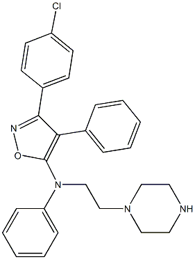 5-[N-Phenyl-N-[2-(piperazin-1-yl)ethyl]amino]-4-phenyl-3-(4-chlorophenyl)isoxazole Struktur