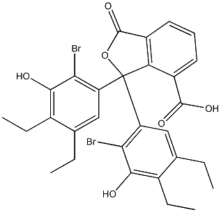 1,1-Bis(6-bromo-3,4-diethyl-5-hydroxyphenyl)-1,3-dihydro-3-oxoisobenzofuran-7-carboxylic acid Struktur