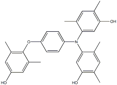 N,N-Bis(5-hydroxy-2,4-dimethylphenyl)-4-(4-hydroxy-2,6-dimethylphenoxy)benzenamine Struktur