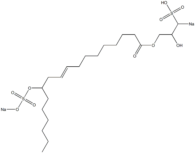 12-[(Sodiosulfo)oxy]-9-octadecenoic acid (2-hydroxy-3-sodiosulfopropyl) ester Struktur