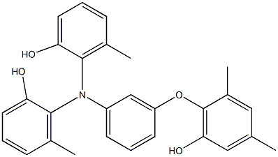 N,N-Bis(2-hydroxy-6-methylphenyl)-3-(6-hydroxy-2,4-dimethylphenoxy)benzenamine Struktur