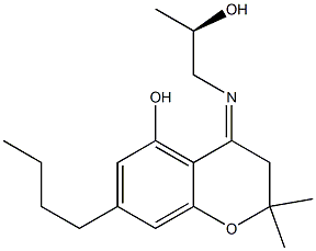 3,4-Dihydro-4-[[(R)-2-hydroxypropyl]imino]-7-butyl-2,2-dimethyl-2H-1-benzopyran-5-ol Struktur