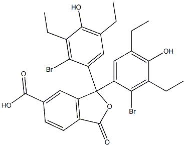 1,1-Bis(2-bromo-3,5-diethyl-4-hydroxyphenyl)-1,3-dihydro-3-oxoisobenzofuran-6-carboxylic acid Struktur