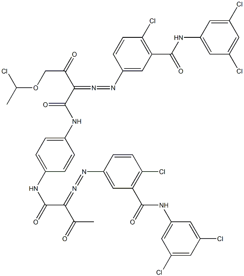 3,3'-[2-[(1-Chloroethyl)oxy]-1,4-phenylenebis[iminocarbonyl(acetylmethylene)azo]]bis[N-(3,5-dichlorophenyl)-6-chlorobenzamide] Struktur