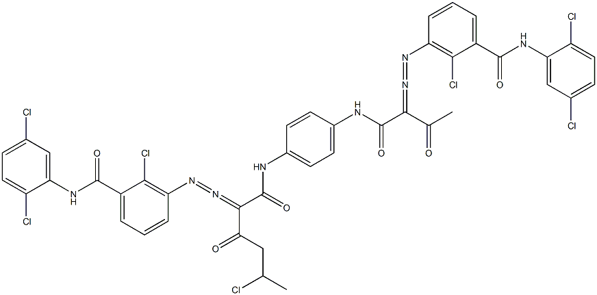 3,3'-[2-(1-Chloroethyl)-1,4-phenylenebis[iminocarbonyl(acetylmethylene)azo]]bis[N-(2,5-dichlorophenyl)-2-chlorobenzamide] Struktur