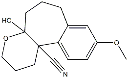 4a-Hydroxy-9-methoxy-1,2,3,4a,5,6,7,11b-octahydrobenzo[3,4]cyclohepta[1,2-b]pyran-11b-carbonitrile Struktur