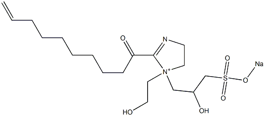 1-(2-Hydroxyethyl)-1-[2-hydroxy-3-(sodiooxysulfonyl)propyl]-2-(9-decenoyl)-2-imidazoline-1-ium Struktur