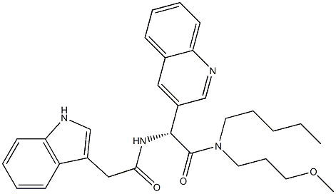 N-[(R)-1-(3-Quinolinyl)-2-[(3-methoxypropyl)pentylamino]-2-oxoethyl]-1H-indole-3-acetamide Struktur