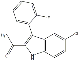 5-Chloro-3-(2-fluorophenyl)-1H-indole-2-carboxamide Struktur