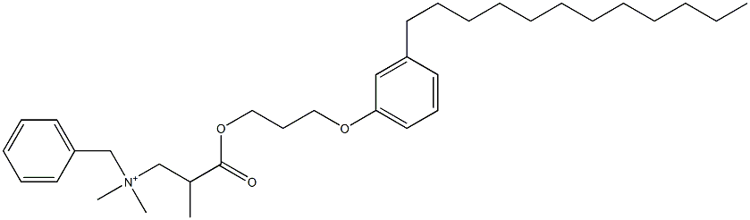 N,N-Dimethyl-N-benzyl-N-[2-[[3-(3-dodecylphenyloxy)propyl]oxycarbonyl]propyl]aminium Struktur