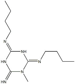 Hexahydro-1-methyl-2-imino-4,6-bis(butylimino)-1,3,5-triazine Struktur