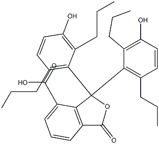 1,3-Dihydro-1,1-bis(3-hydroxy-2,6-dipropylphenyl)-3-oxoisobenzofuran-7-carboxylic acid Struktur