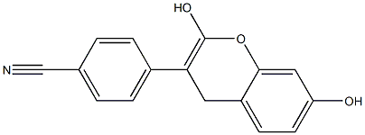 4-(2,7-Dihydroxy-4H-1-benzopyran-3-yl)benzonitrile Struktur