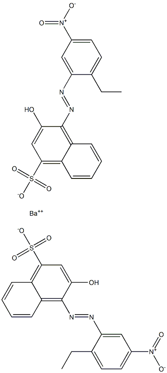 Bis[1-[(2-ethyl-5-nitrophenyl)azo]-2-hydroxy-4-naphthalenesulfonic acid]barium salt Struktur