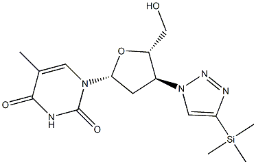 3'-(4-(Trimethylsilyl)-1H-1,2,3-triazol-1-yl)-3'-deoxythymidine Struktur