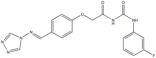 1-(m-Fluorophenyl)-3-[[p-[[(4H-1,2,4-triazol-4-yl)imino]methyl]phenoxy]acetyl]urea Struktur