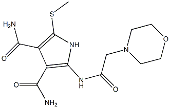 2-[[[Morpholino]acetyl]amino]-5-[methylthio]-1H-pyrrole-3,4-dicarboxamide Struktur