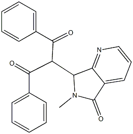 6,7-Dihydro-6-methyl-7-[di(phenylcarbonyl)methyl]-5H-pyrrolo[3,4-b]pyridin-5-one Struktur